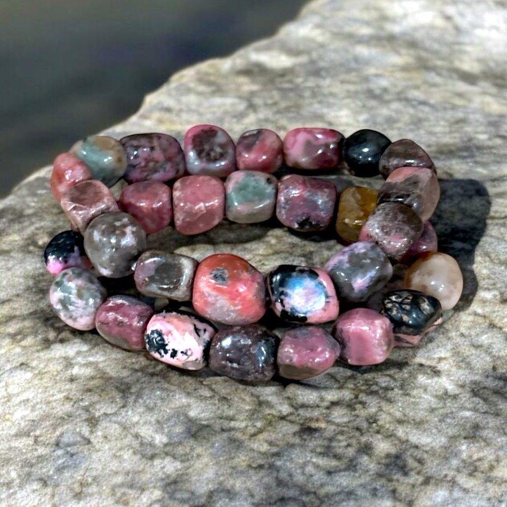 Natural Rhodonite Stretch Bracelets | Stone of Compassion Healing